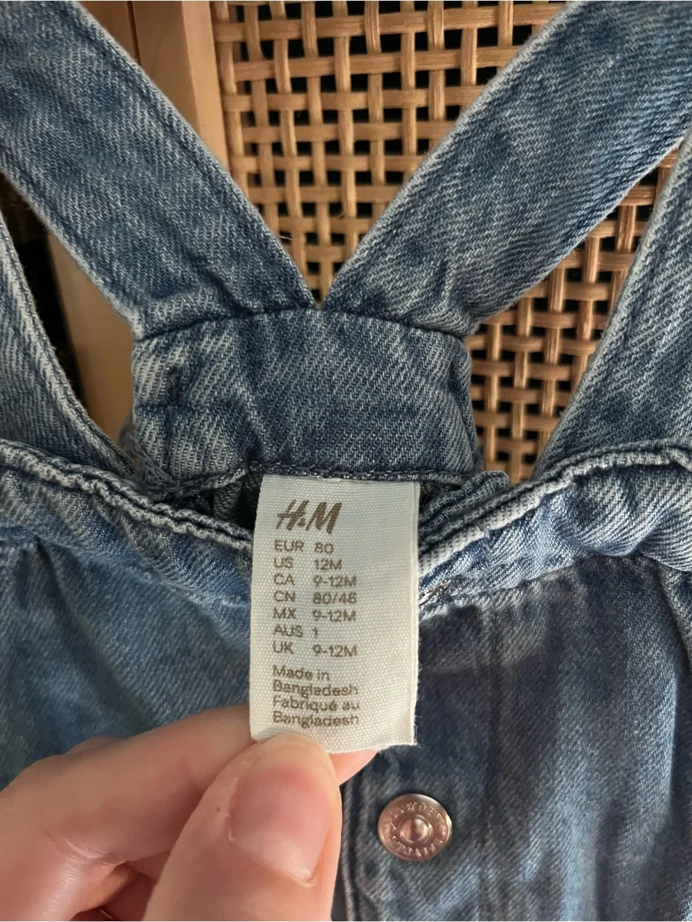 H&M 12M Denim Kids Overalls Romper